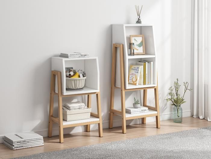 Solid Wood Shelf Floor Small Bookshelf Storage Rack