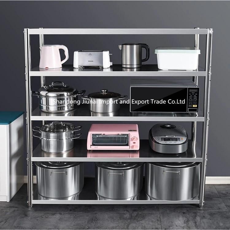 4/5 Tier 304 Goods Display Workbench Kitchen Steel Rack Stainless Steel Shelf Cold Room Rack