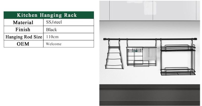 Stainless Steel Wall Mounted Kitchen Storage Accessories Pot Lid Chopsticks Storage Rack