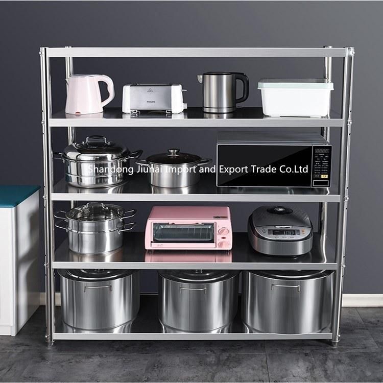 Customizable Kitchen Furniture Surface Stainless Steel Shelf Adjustable Storage Rack