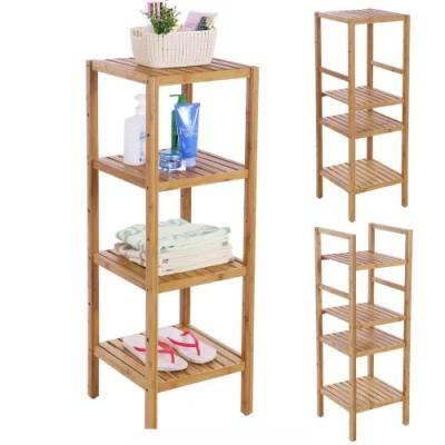 Bamboo Bathroom Shelf - Adjustable - 4 Tier DIY Multifunctional Utility Storage Rack