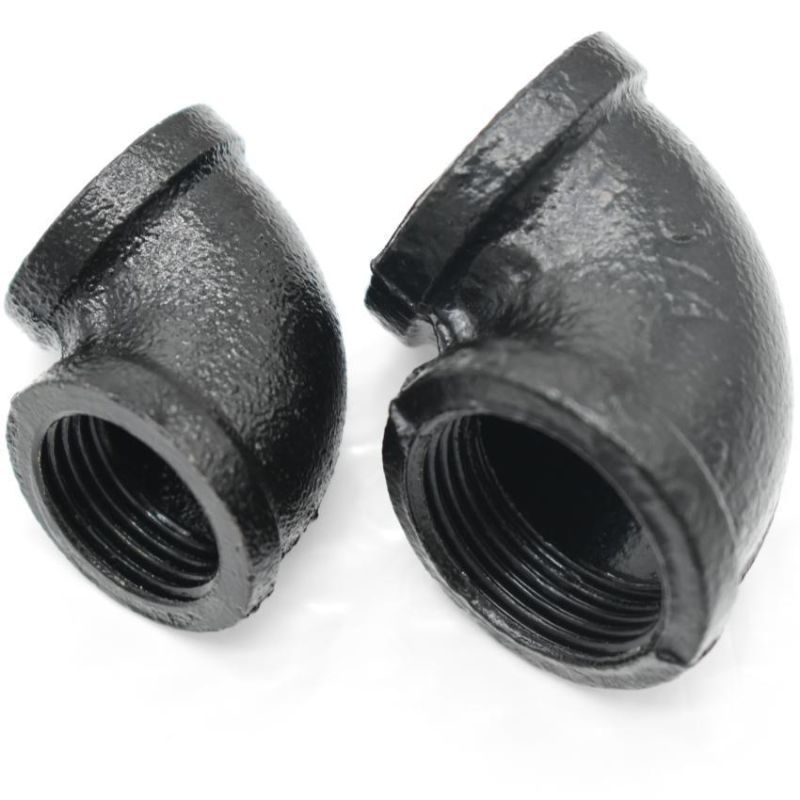 1/2inch Elbow 90 Deg Female/Female Bsp Black Malleable Iron Elbow for Shelf Bracket