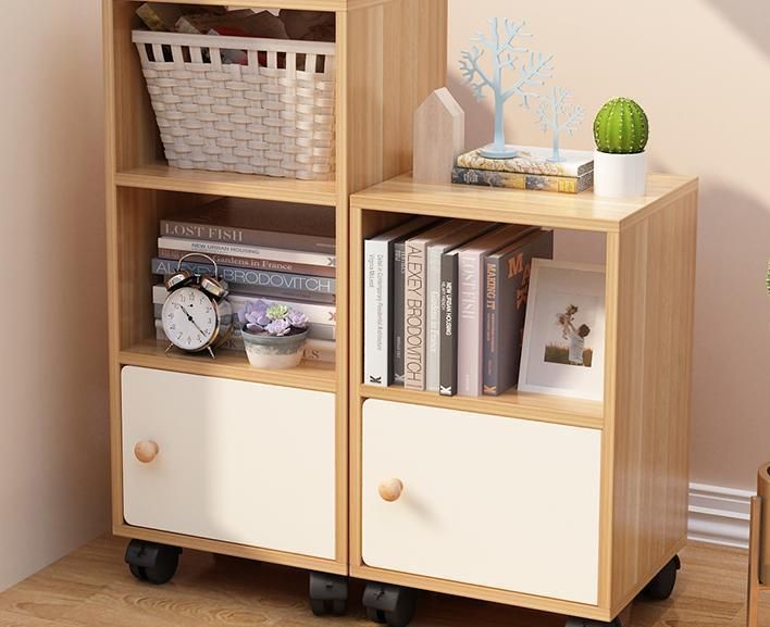 Movable Simple Multi-Layer Floor Bookshelf Shelf