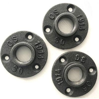 1/2&quot; 3/4&quot; Cast Iron Pipe Black Floor Flange for DIY Furniture