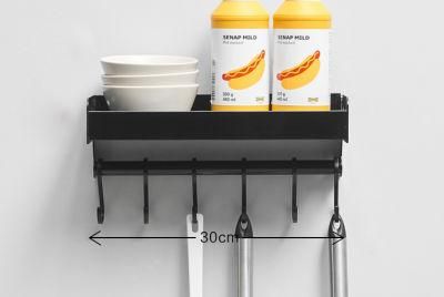 Hot-Selling Aluminum Kitchen Storage Rack with Removable Hook