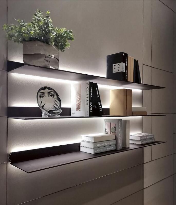 Modern Simple Style Home Furniture Aluminum LED Shelf Rack Storage