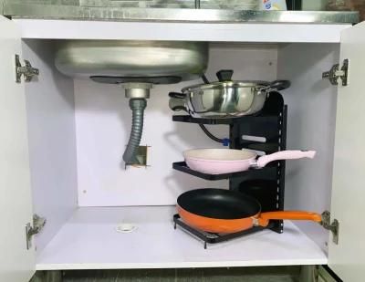 Metal Folding Kitchen Pot Pan Storage Rack