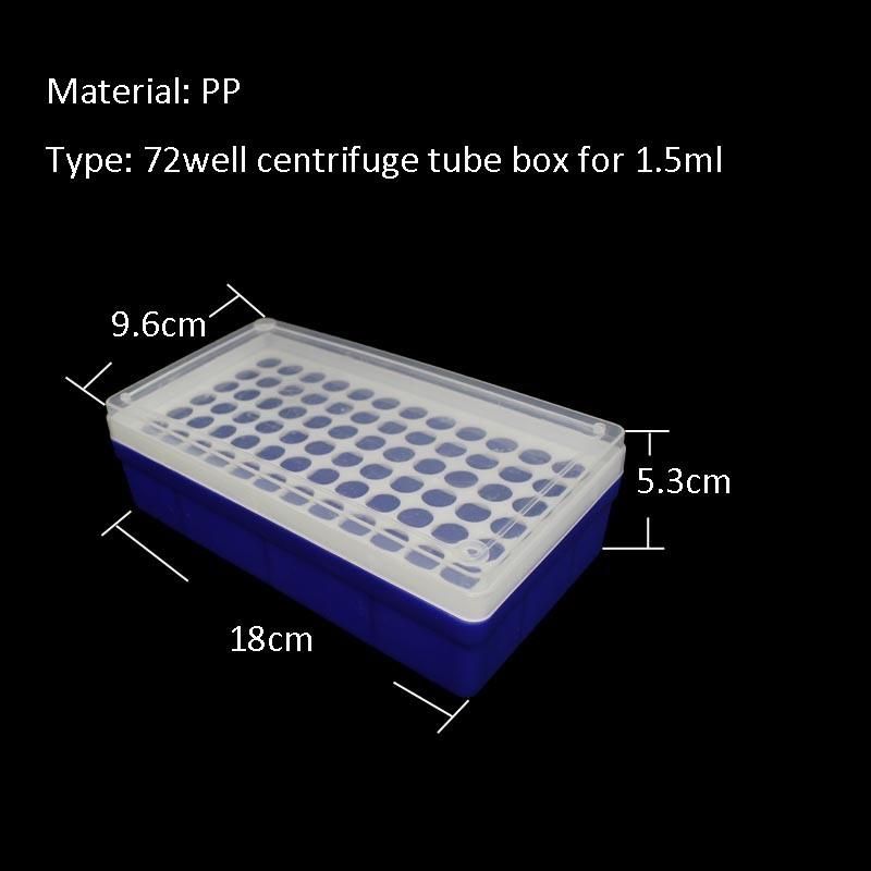 72 Well 1.5ml Plastic Storage Microcentrifuge Tube Box Rack