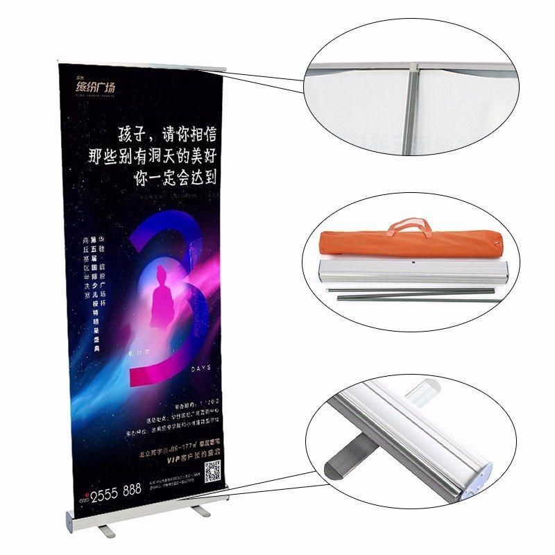 Single Side Banner Retractable Poles Folding Roll up Display Stand