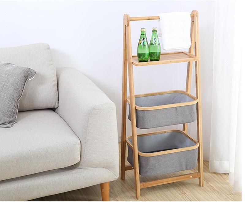 3 Tier Bamboo Home Bathroom Livingroom Storage Rack Shelf Basket