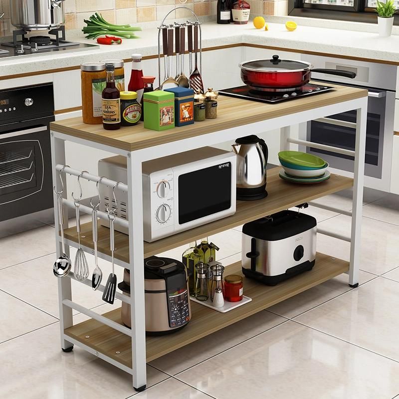 Household Kitchen Table Kitchen Counter Storage Desk Long Table Microwave Oven Rack Oven Rack Floor Multiple Floors