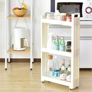 Movable Three-Layer Plastic Storage Shelf, Kitchen Corner Seasoning Storage Rack