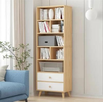 Bookshelf Floor Simple Living Room Shelf Bedroom Multi-Layer Solid Wood Leg Storage Rack Small Net Red Locker Bookcase