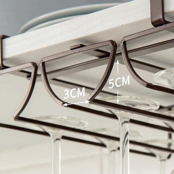 Decorative Display Iron Wire Metal Hanging Wine Glass Rack for Bar Kitchen Cabinet