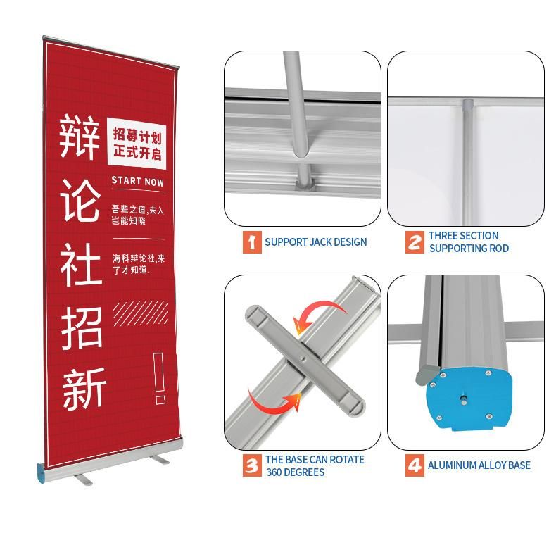 Double-Side Wire Feet Retractable Roll up Banner Display Stand