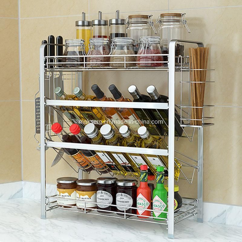 SS304 Storage Rack Multifunctional Spice Rack Bottle Rack