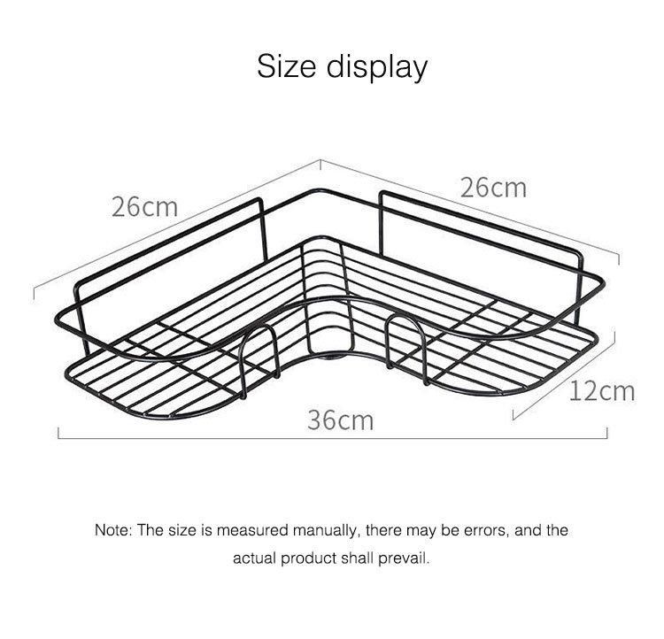 Non Perforated Triangular Storage Rack Bathroom Corner Rack