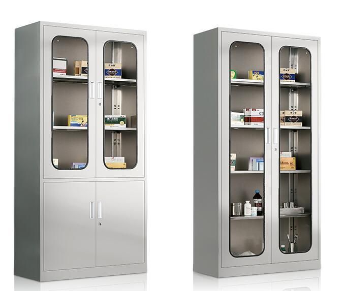 China Mnufacturer Price Double-Sided or Single Side Adjustable Powder Steel Medicine Shelf Storage Rack for Hospital Pharmacy