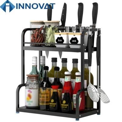 Factory Popular Stainless Steel Kitchen Storage Shelf / Rack Canister Countertop Shelf Kitchen Spice Rack for Seasoning Bottles Storage Holder