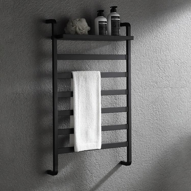 Kaiiy Black Electric Towel Warmer Bathroom Drying Rack Wall Mounted Heated Towel Rack