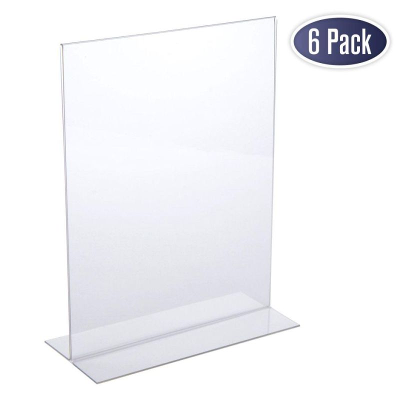 Factory Wholesale 8.5X11 Acrylic Sign Holder with Vertical Stand