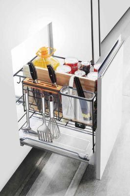 Kitchen Round Wire Storage Drawer Cabinet Pull out Baskets Spice Rack