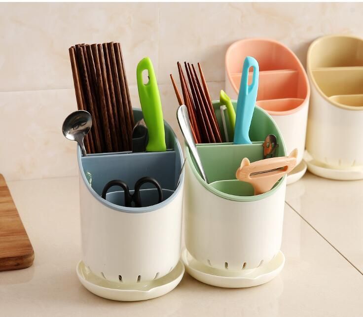 Plastic Drainage Chopstick Shelf Kitchen Tableware and Chopstick Tube