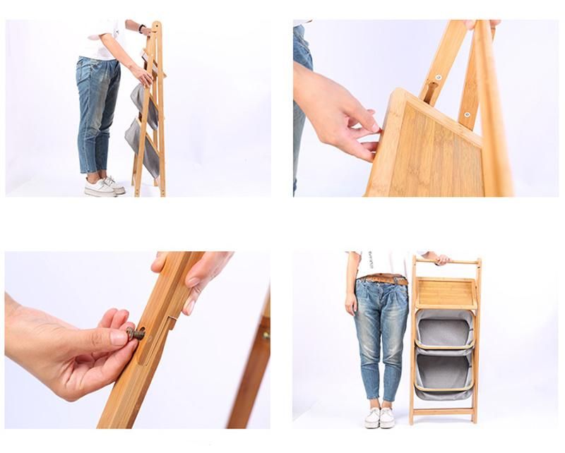 3 Tier Bamboo Home Bathroom Livingroom Storage Rack Shelf Basket