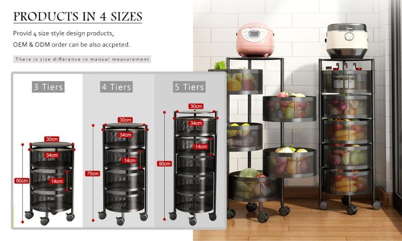 Multi-Layer Kitchen Storage Rotate Basket Rack Manufacturer