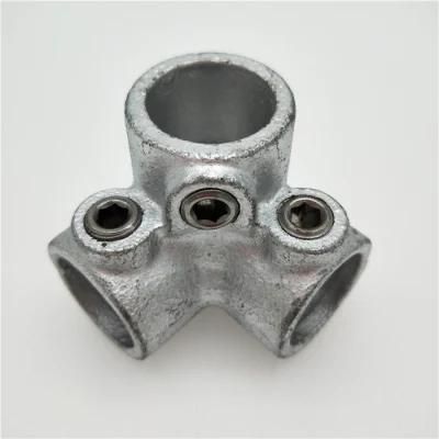 Galvanized 3 Way 90 Elbow Key Clamp Pipe Fitting Used for 26.9mm Pipe Furniture