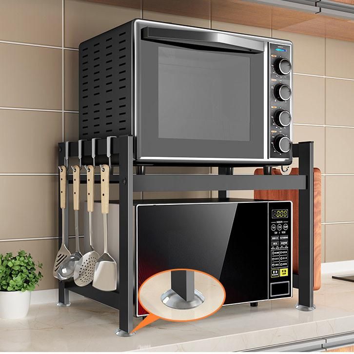 Adjustable Spice Holder Kitchen Storage Rack Standing Microwave Rack