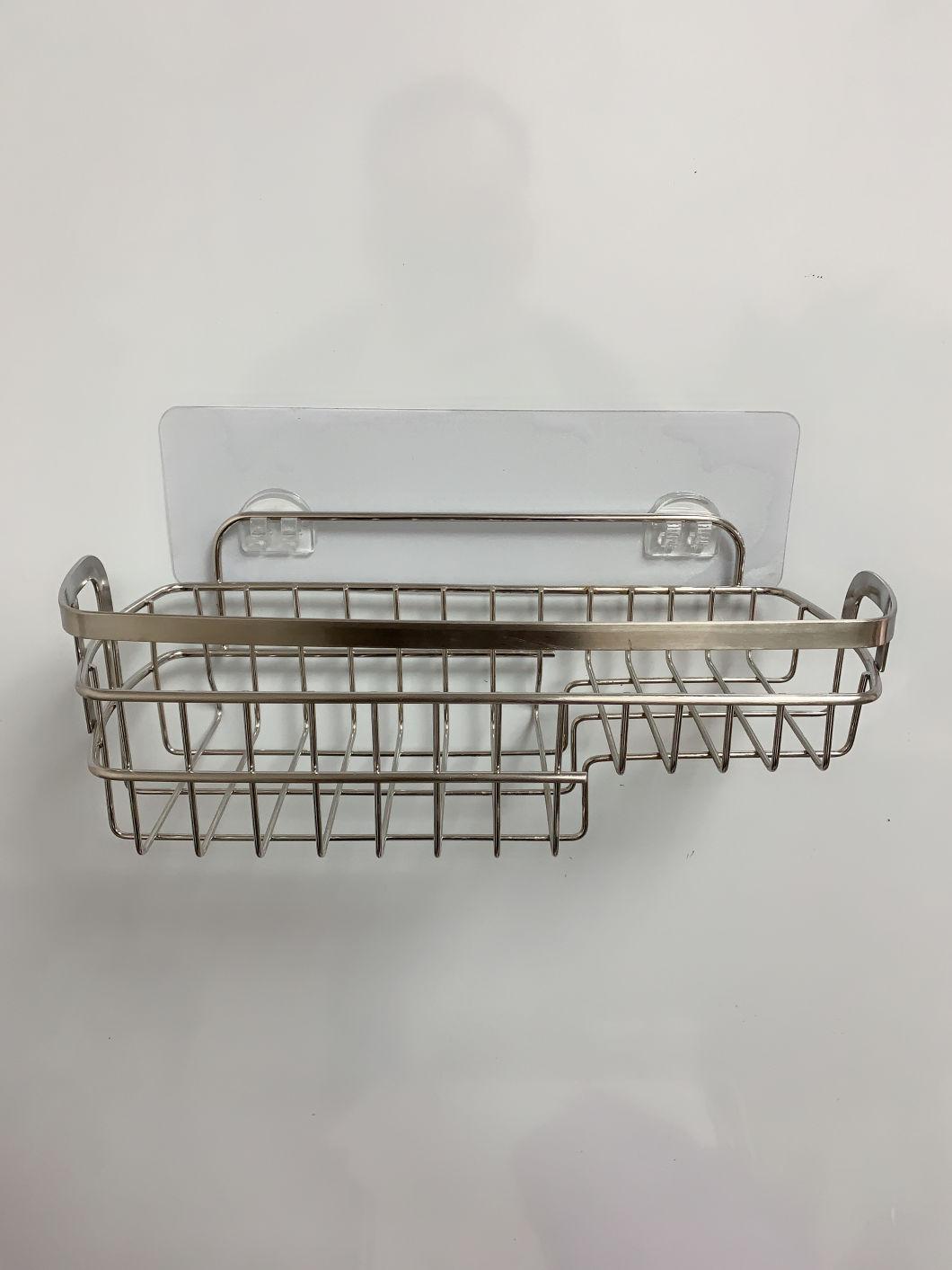 Stainless Steel Adhesive Bathroom Storage Rack