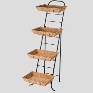 Foldable Inclined Rattan Basket Rack