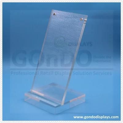 6 X 4 Acrylic Plastic Paper Sign Holder for Tabletop Use, Magnetic Closure, Slant Back - Clear