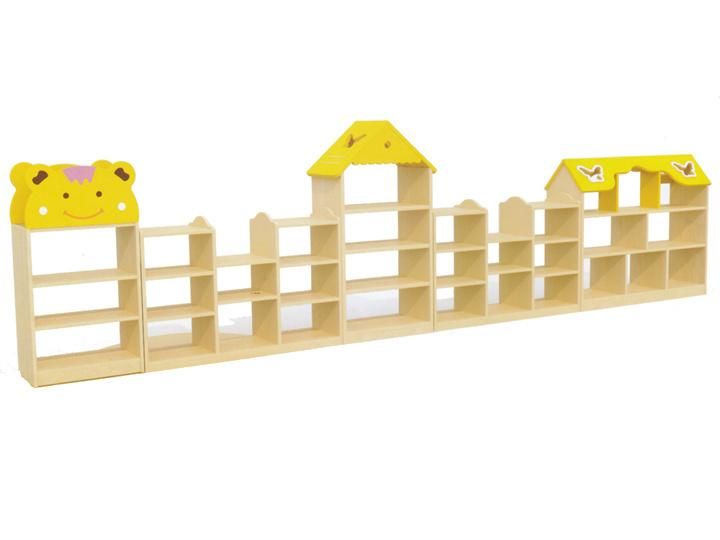 Kindergarten High Quality Wooden Toy Storage Rack, Play and Display Shelf