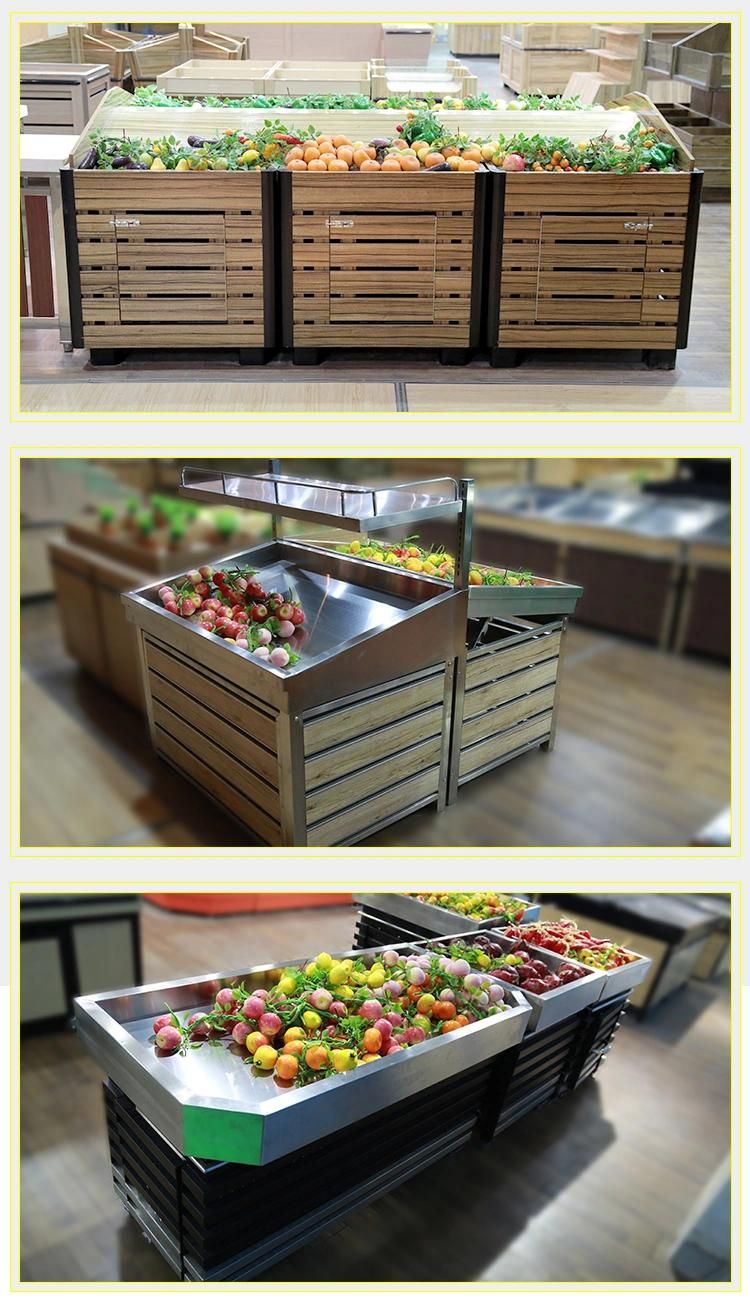 Supermarket Wooden Wagon Cart Design Bakery Rack