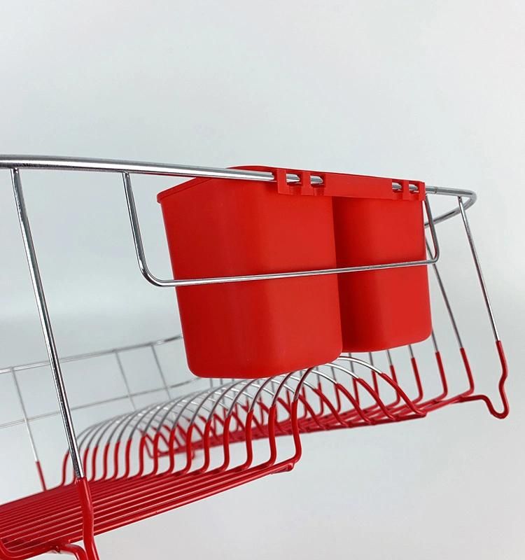 Dish and Cups Storage Rack with Utensil Holder & Tray