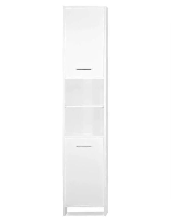 Tall White Large Storage Shelf Furniture Free Stand Bathroom Cabinet
