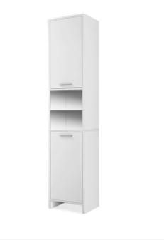 Tall White Large Storage Shelf Furniture Free Stand Bathroom Cabinet