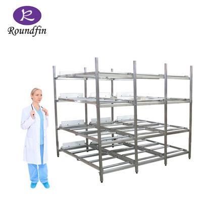 Roundfin Portable Mortuary Rack Stainless Steel Storage Rack 2/3/4/12 Tiers Morgue Rack &amp; Body Tray System