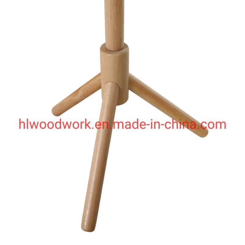 Triangle Wooden Base Stand Coat Rack Beech Wood Natural Color Stand Hanger Entrance Hall Coat Rack