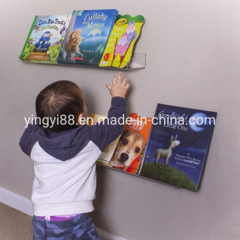 New Design Clear Acrylic Magazine Book Display Shelf Rack