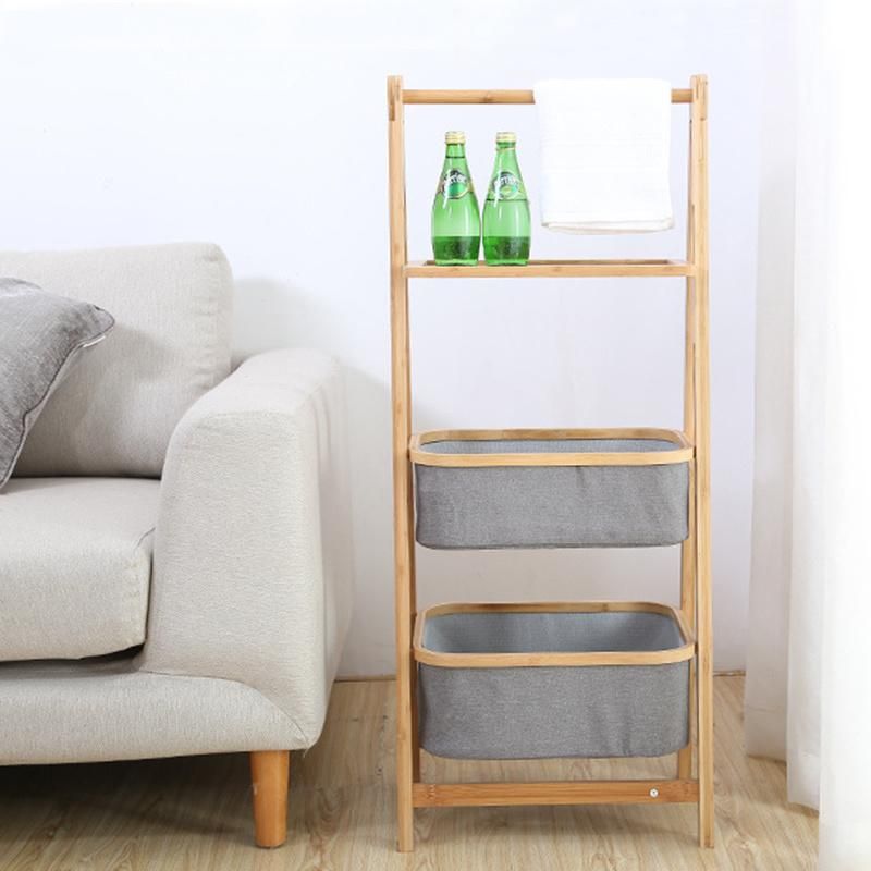 3 Tier Bamboo Home Bathroom Livingroom Storage Rack Shelf Basket