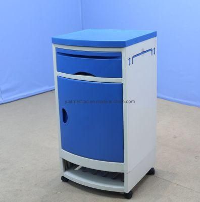 Hospital Furniture Medical ABS Plastic Bedside Locker with Shoes Storage Shelf Rack