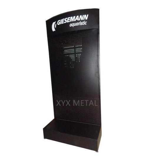 Customized Logo Metal Pegboard Floor Shelf Stand Tools Exhibition Display Rack