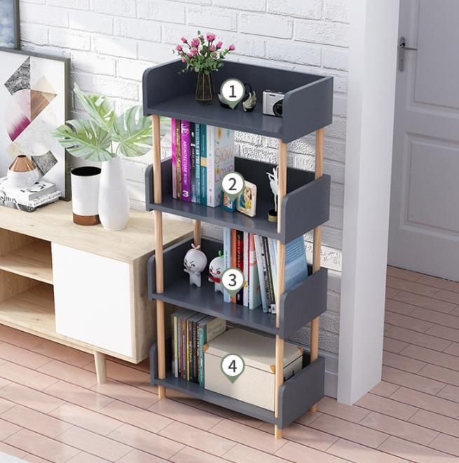 Simple Floor-to-Ceiling Bookshelf Simple Living Room Multi-Layer Shelf