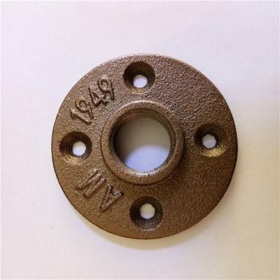 Industrial Style 3/4 Inch Retro Antique Vintage Old Black Malleable Iron Floor Flange for Home Pipe Furniture