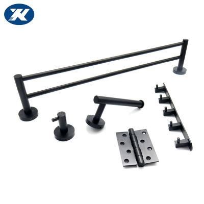 Wall Mounted Matt Black Bathroom Towel Shelf Holder Stainless Steel Shower Towel Rack