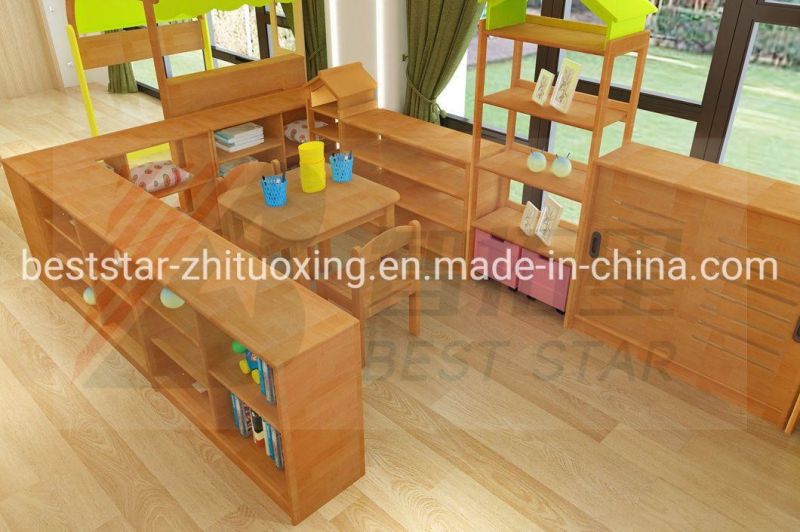 Preschool and Kindergarten Child Bookshelf and Bookcase, Playroom Furniture Kids Toy Storage Shelf and Stand, Living Room Wardrobe, Wooden Display Rack