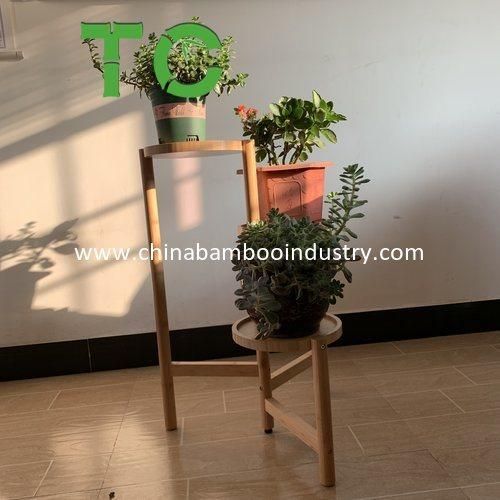 Hotselling Bamboo Plant Stand 3 Potted Indoor Tall Flower Pot Holder Corner Plant Stand
